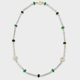 Aflalo - Bar and Bead Necklace in Silver