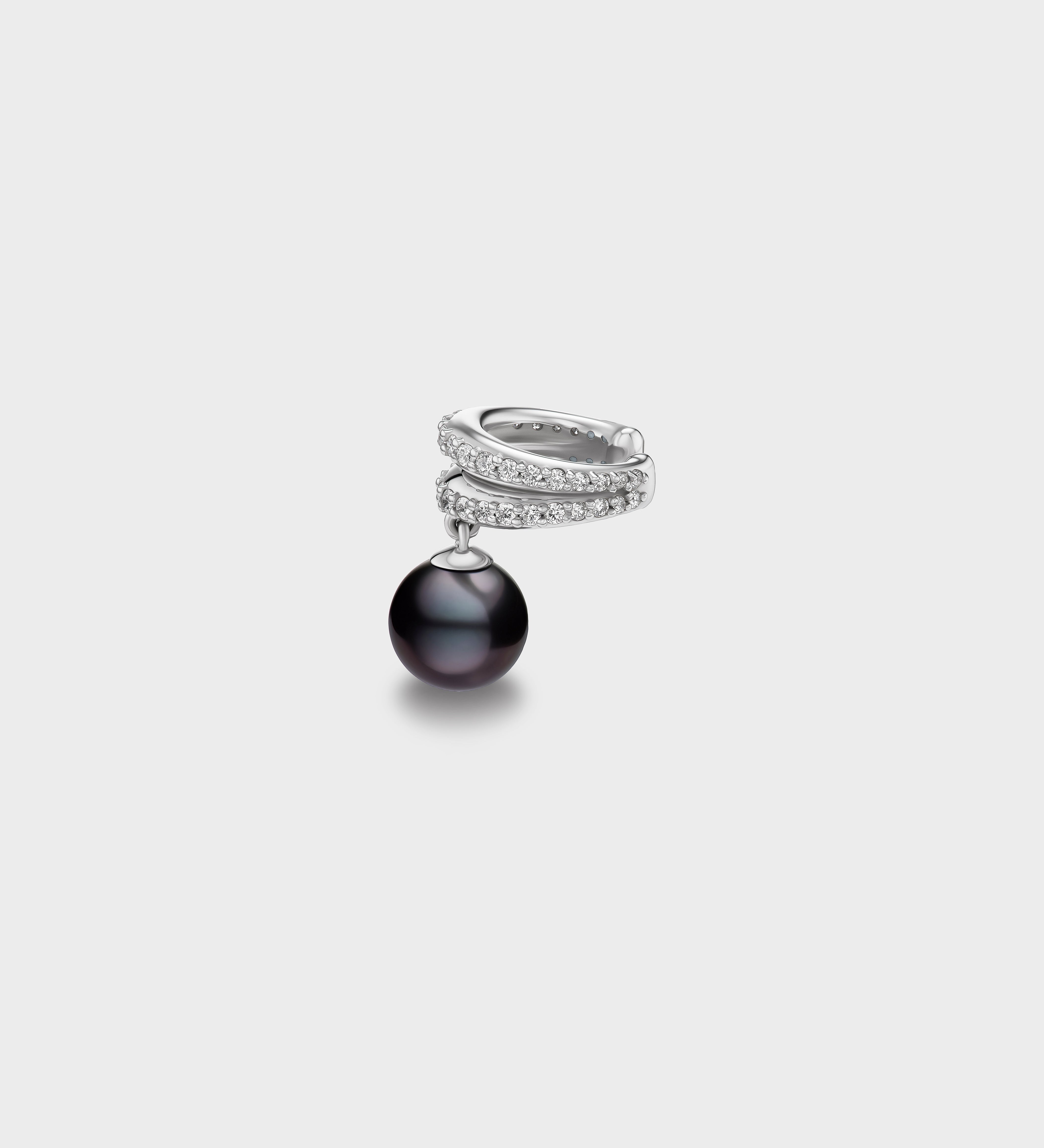 Aflalo - Tahitian Pavé Ear Cuff in White Gold