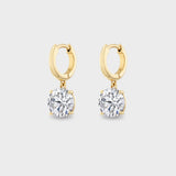 Aflalo - Orbit Solitaire Huggie Earrings in Gold