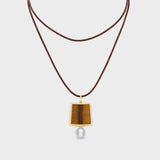 Aflalo - Lone Tile Pendant Necklace in Gold