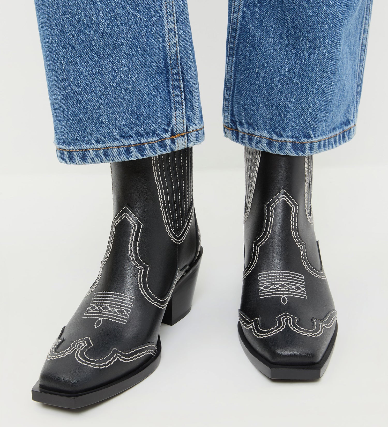 Loeffler Randall - Agnes Black/Cream Western Boot