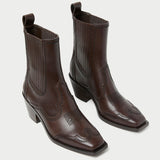 Loeffler Randall - Agnes Brown Leather Western Boot