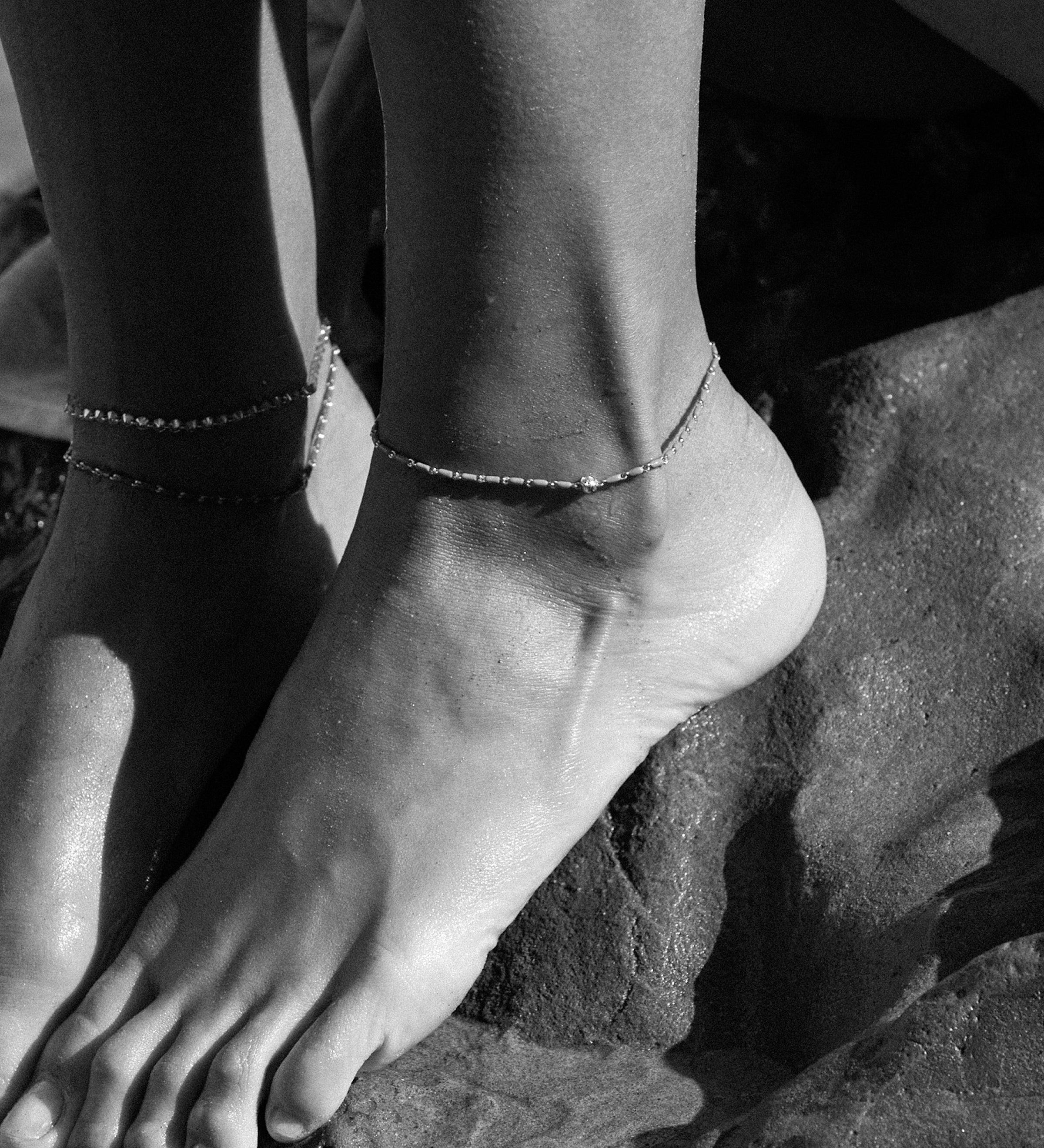 Dorsey - ENAMEL MOISSANITE ANKLET IN ANTIBES, 18K GOLD VERMEIL