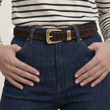 Veronica Beard - Arch Suede Whipstitch Belt