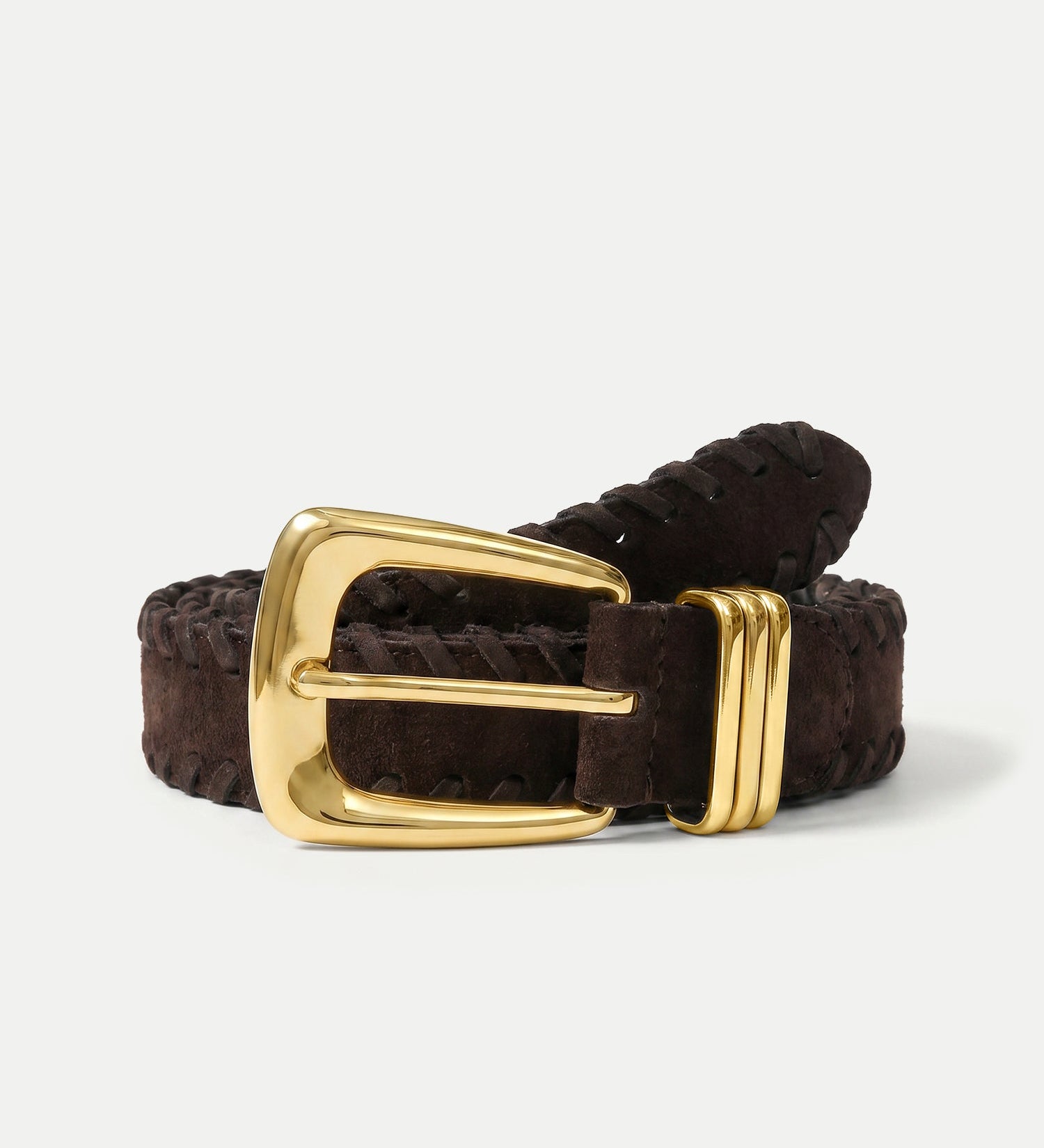 Veronica Beard - Arch Suede Whipstitch Belt