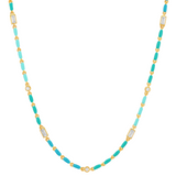 Dorsey - ENAMEL MOISSANITE NECKLACE IN AZUR, 18K GOLD VERMEIL