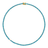 Dorsey - BENNINGTON 3-PRONG 3.5MM, NANO TURQUOISE AND LAB DIAMOND RIVIÈRE NECKLACE, GOLD