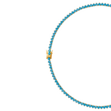 Dorsey - BENNINGTON 3-PRONG 3.5MM, NANO TURQUOISE AND LAB DIAMOND RIVIÈRE NECKLACE, GOLD