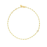 Dorsey - ENAMEL MOISSANITE ANKLET IN BEURRE, 18K GOLD VERMEIL
