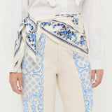Loeffler Randall - Beverly Cream/Blue Silk Scarf