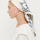 Loeffler Randall - Beverly Cream/Blue Silk Scarf