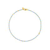 Dorsey - ENAMEL MOISSANITE ANKLET IN BLEUET, 18K GOLD VERMEIL