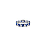 Dorsey - THEODORA DOUBLE TRILLION, LAB BLUE AND WHITE SAPPHIRE RING, SILVER