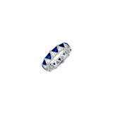 Dorsey - THEODORA DOUBLE TRILLION, LAB BLUE AND WHITE SAPPHIRE RING, SILVER