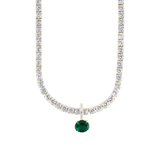 Dorsey - LAB EMERALD EAST WEST OVAL PENDANT, GOLD