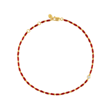 Dorsey - ENAMEL MOISSANITE ANKLET IN BORDEAUX, 18K GOLD VERMEIL