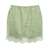 Saint Laurent - Jacquard And Lace Mini Skirt