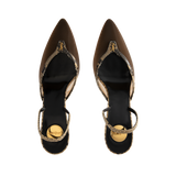 Saint Laurent - Folie Slingback Mesh & Python Pump