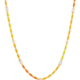 Dorsey - ENAMEL MOISSANITE NECKLACE IN CASSIS, 18K GOLD VERMEIL