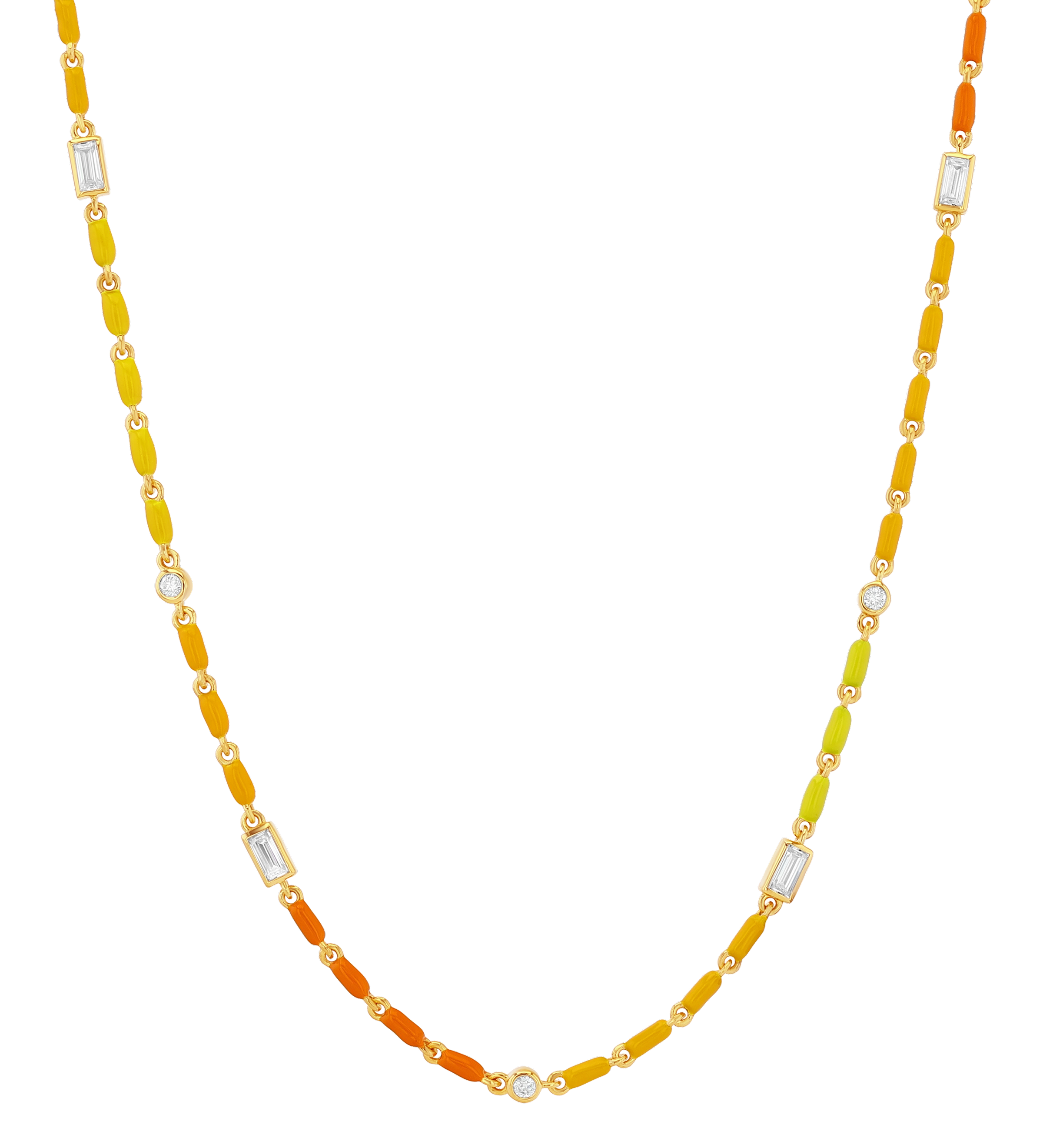 Dorsey - ENAMEL MOISSANITE NECKLACE IN CASSIS, 18K GOLD VERMEIL