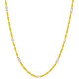 Dorsey - ENAMEL MOISSANITE NECKLACE IN CITRON, 18K GOLD VERMEIL
