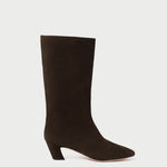 Cleo Brown Suede Mid-Calf Boot in brown suede