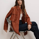 Veronica Beard - Liora Leather Utility Dickey Coat