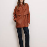 Veronica Beard - Liora Leather Utility Dickey Coat