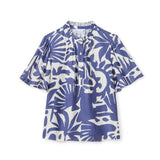 Cartolina - SU26 Emery Top - Parrish Geo Print - Coastal Indigo