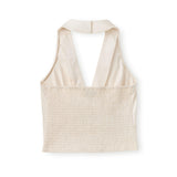 Cartolina - SU26 Olive Halter Top - Ivory