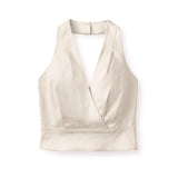 Cartolina - SU26 Olive Halter Top - Ivory