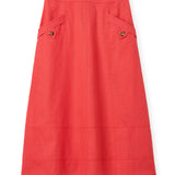 Cartolina - SU26 Alice Button Skirt - Poppy