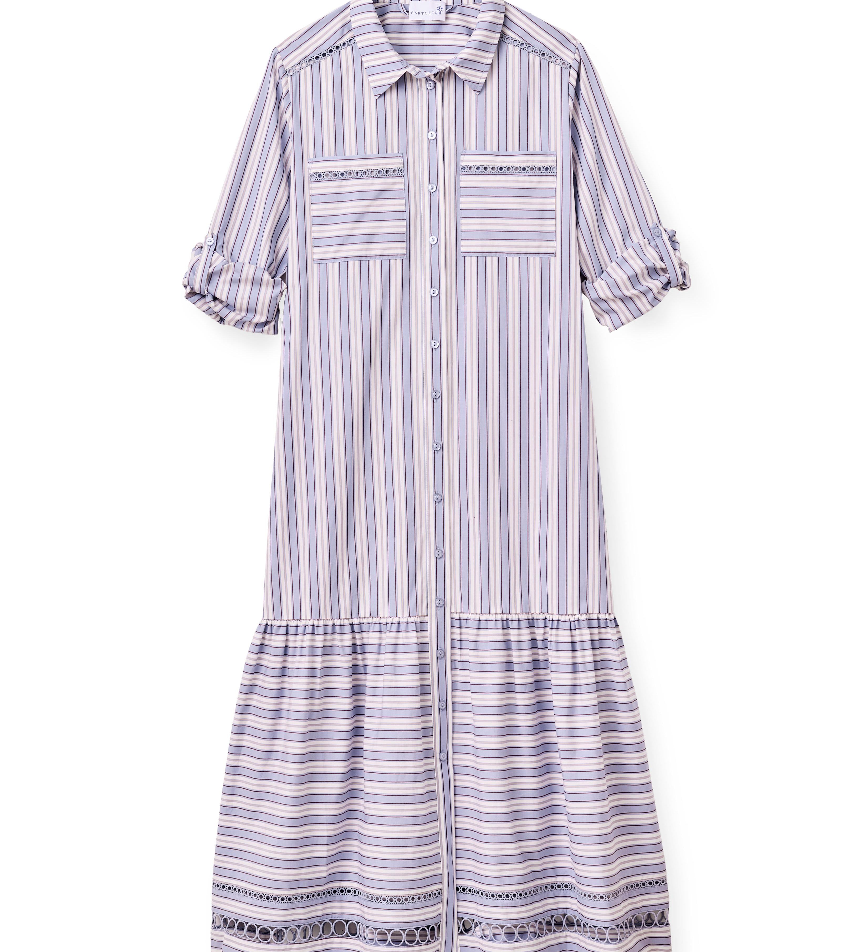 Cartolina - PF26 Celia Dress - Cartolina Stripe - Pale Blue