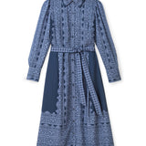Cartolina - Grace Midi Dress - Carmel Trellis