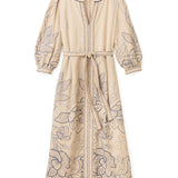 Cartolina - Sandy Midi Dress - Natural Linen
