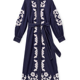 Cartolina - PF26 Ophelia Dress - Navy Prairie Floral Applique
