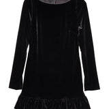 Ciao Lucia - Cosette Ruffled Black Velvet Mini Dress