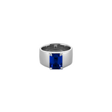 Dorsey - DAMIAN LAB BLUE SAPPHIRE CIGAR BAND, SILVER