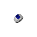 Dorsey - DAMIAN LAB BLUE SAPPHIRE CIGAR BAND, SILVER