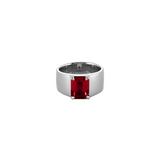 Dorsey - DAMIAN LAB RED SAPPHIRE CIGAR BAND, SILVER