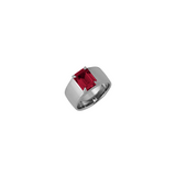 Dorsey - DAMIAN LAB RED SAPPHIRE CIGAR BAND, SILVER