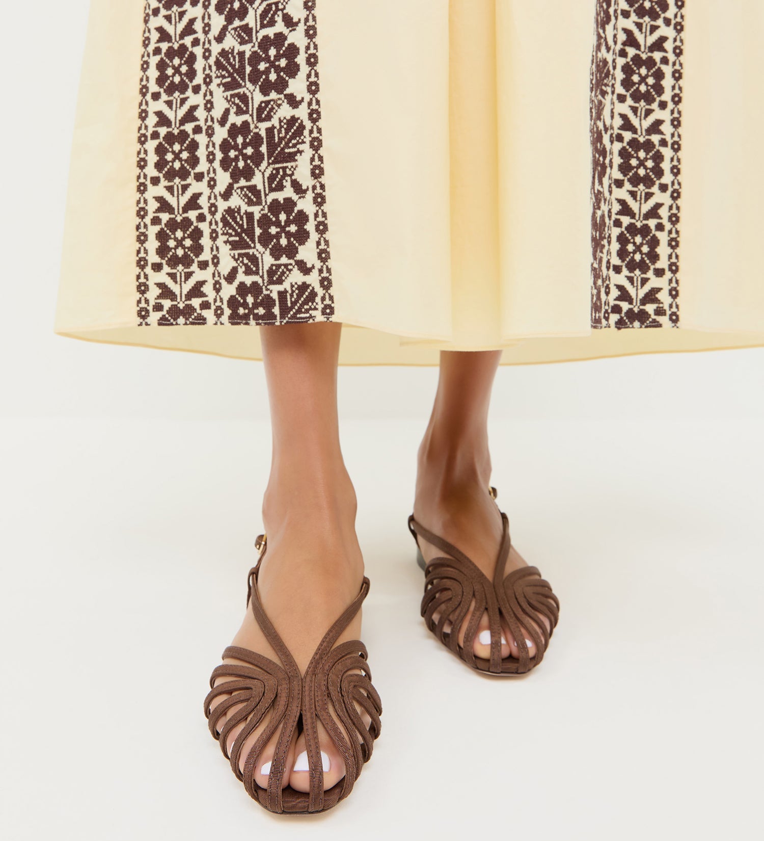Loeffler Randall - Devon Chocolate Moiré Slingback Sandal