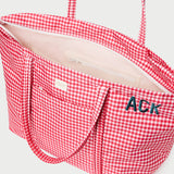 Loeffler Randall - Dina Red Gingham Embroidered Tote