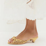 Loeffler Randall - Dixie Gold Leather Kitten Heel