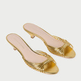 Loeffler Randall - Dixie Gold Leather Kitten Heel