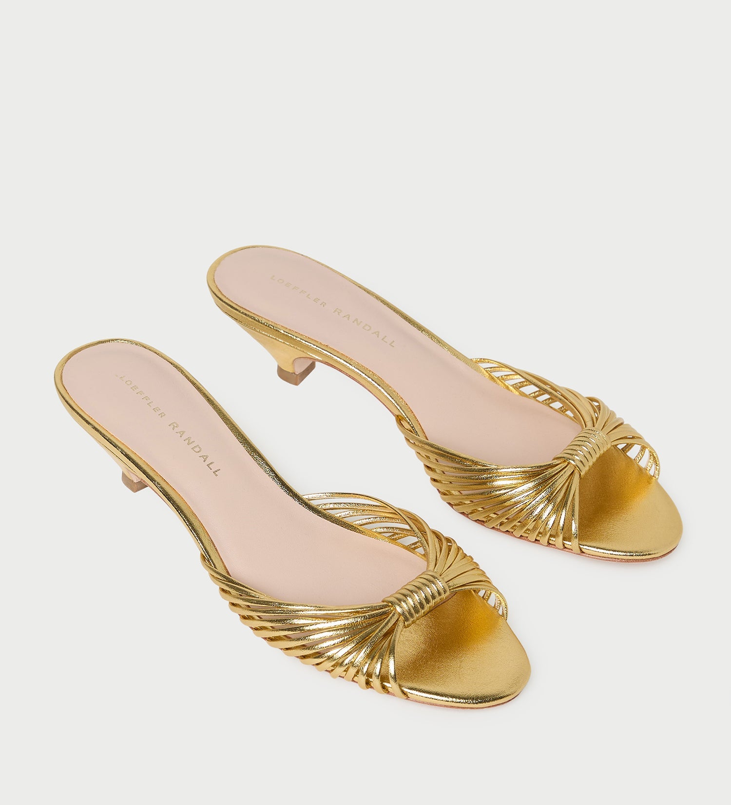 Loeffler Randall - Dixie Gold Leather Kitten Heel