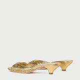 Loeffler Randall - Dixie Gold Leather Kitten Heel