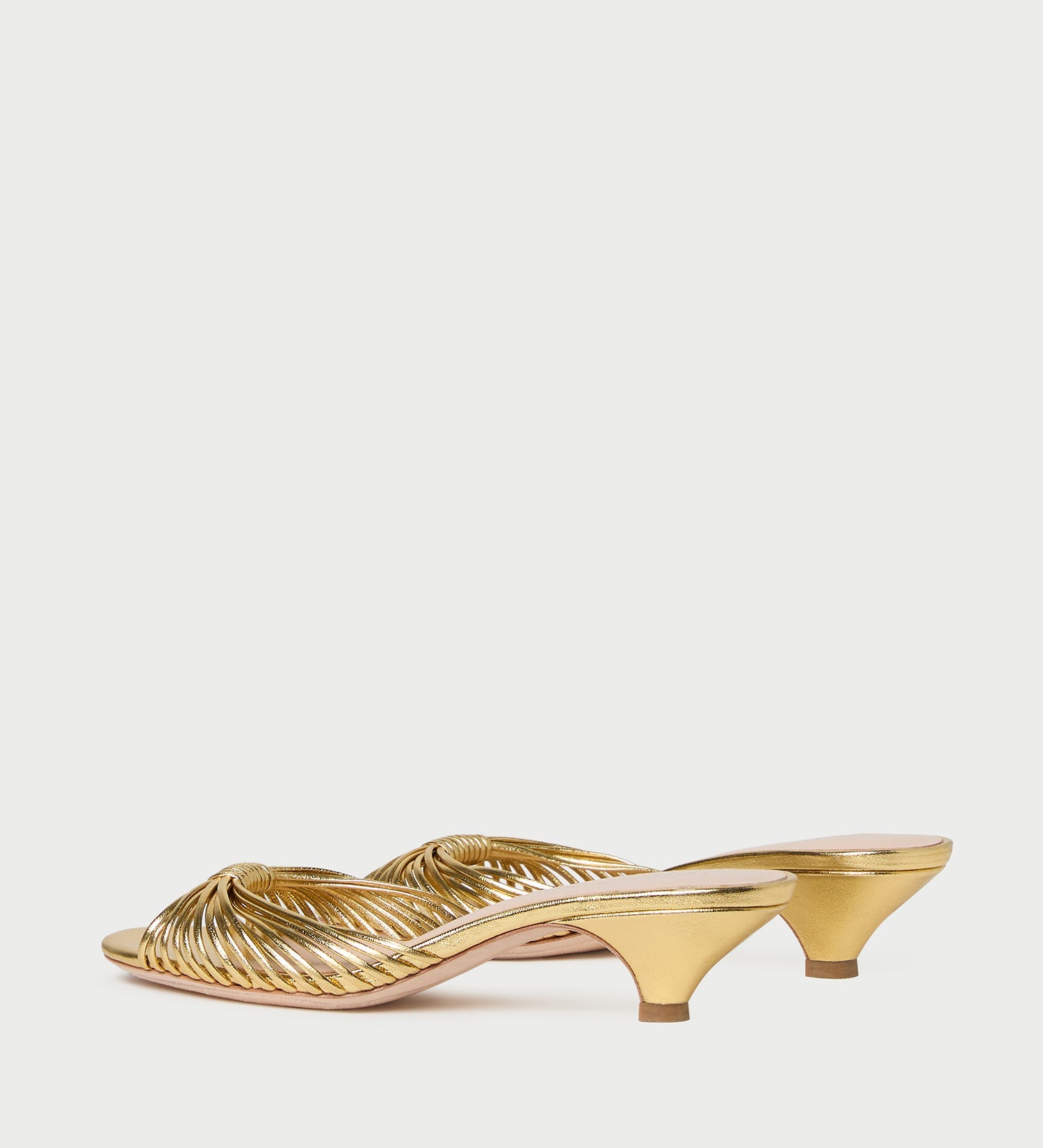 Loeffler Randall - Dixie Gold Leather Kitten Heel