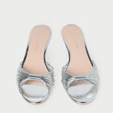 Loeffler Randall - Dixie Silver Leather Kitten Heel