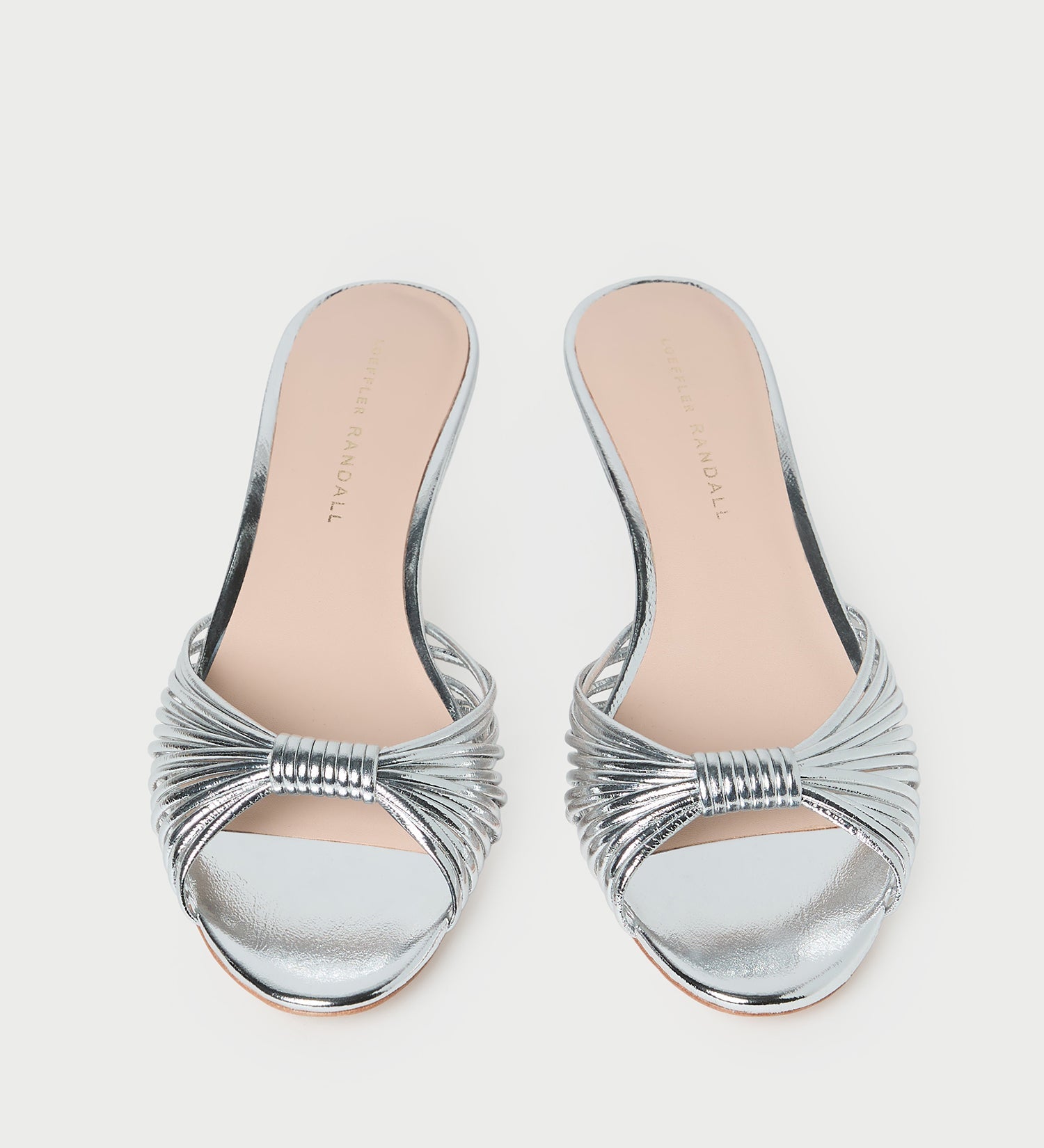 Loeffler Randall - Dixie Silver Leather Kitten Heel